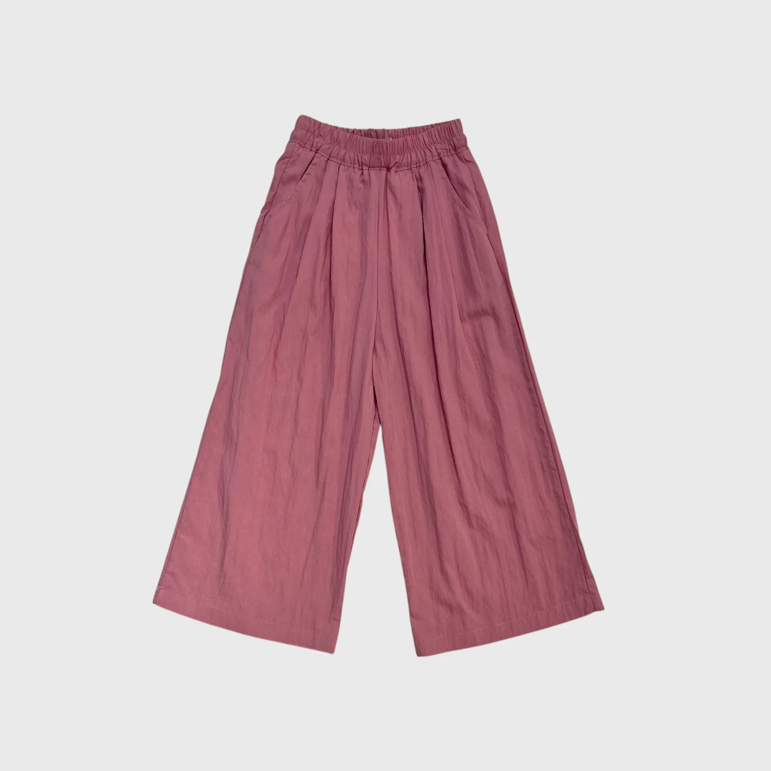 Розовые широкие брюки для девочек