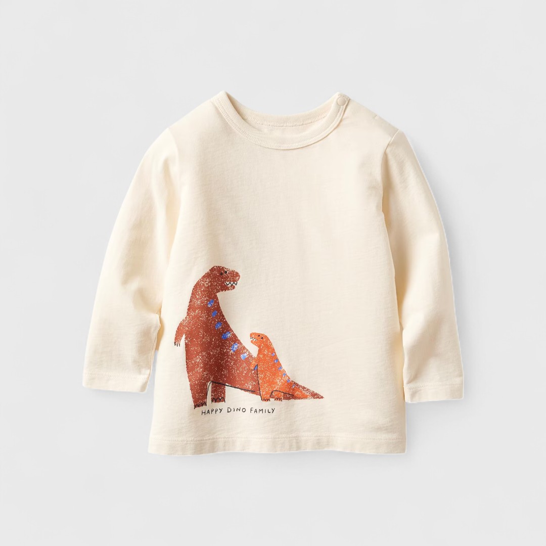 Uniqlo Бежевый свитшот с динозаврами