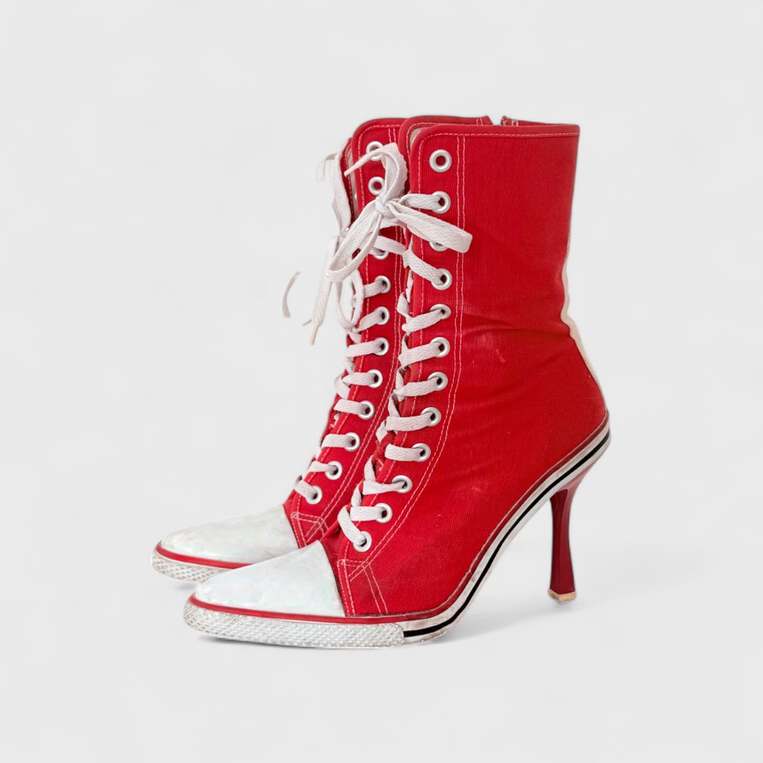 Ботильоны-кеды на каблуке