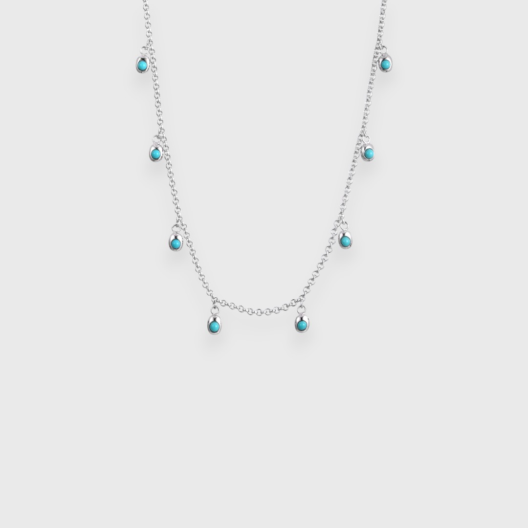 Серебряный чокер с бирюзой