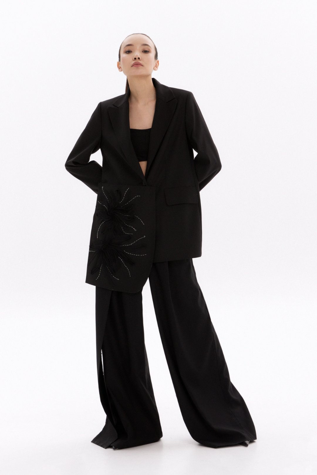 Saule Jacket with Embroidered Drape