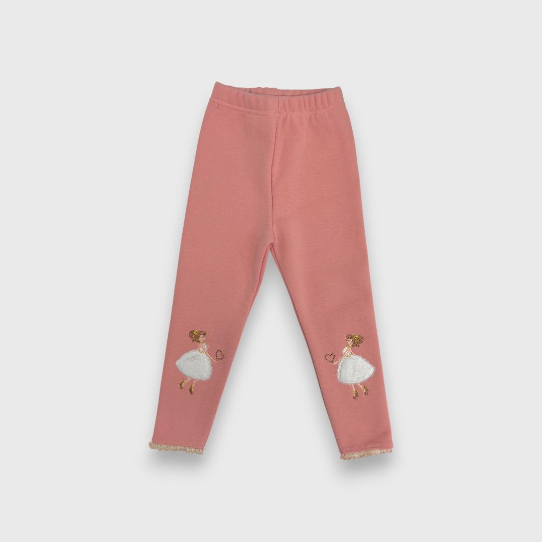 Розовые леггинсы с принтом балерины