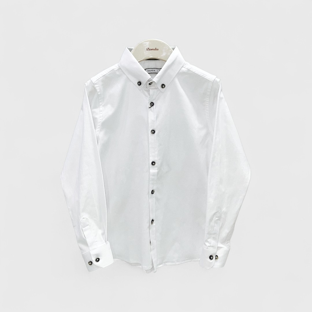 Белая рубашка с длинным рукавом