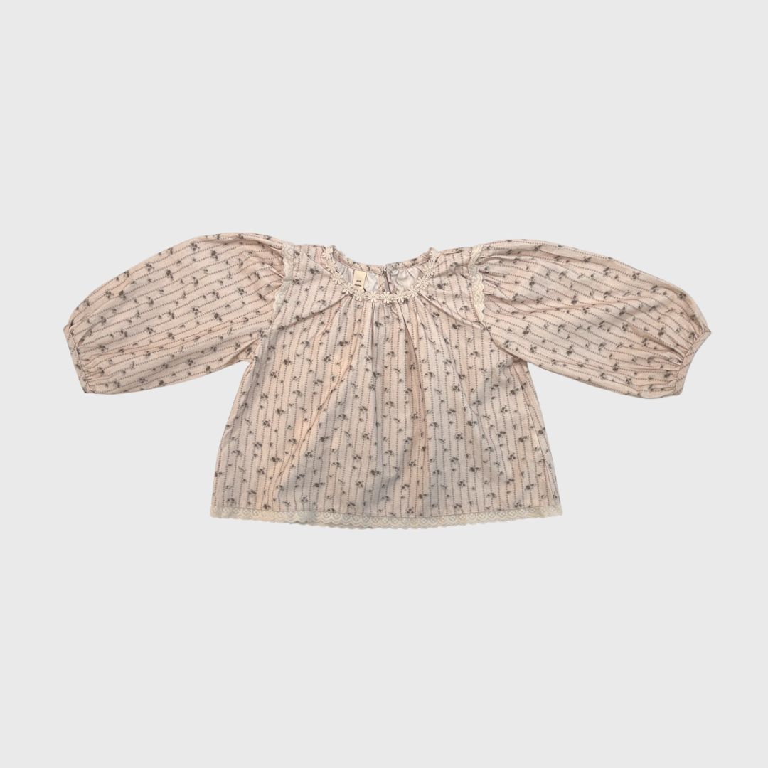 Бежевая блузка Линия с цветами