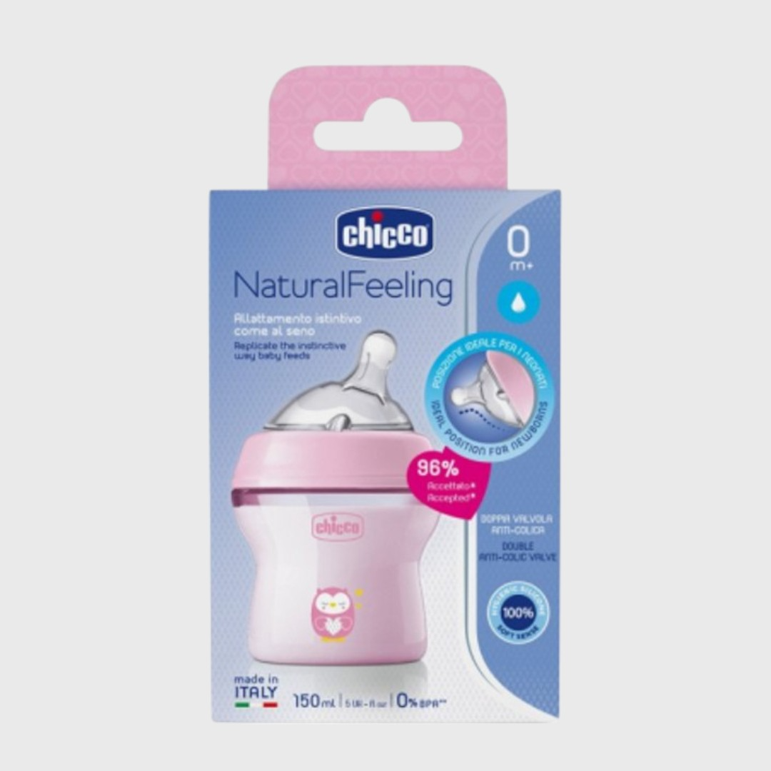 Chicco Бутылочка для кормления пласт. 150 мл, 0м+ NF Girl