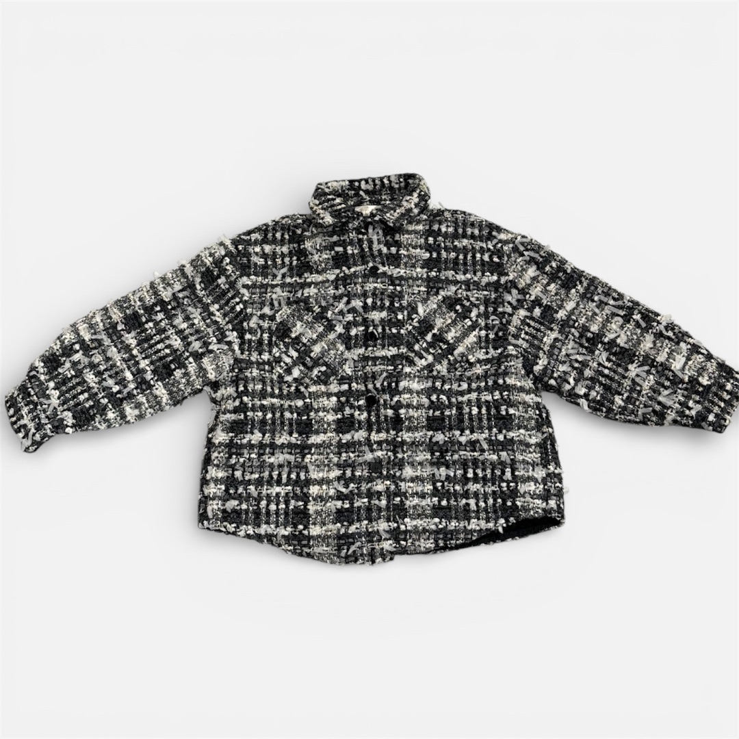 Куртка в клетку черно-белая