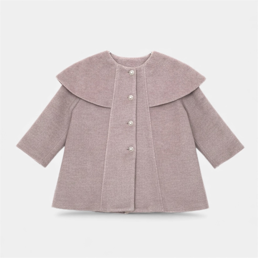 Пуховый розовый пальто для девочек