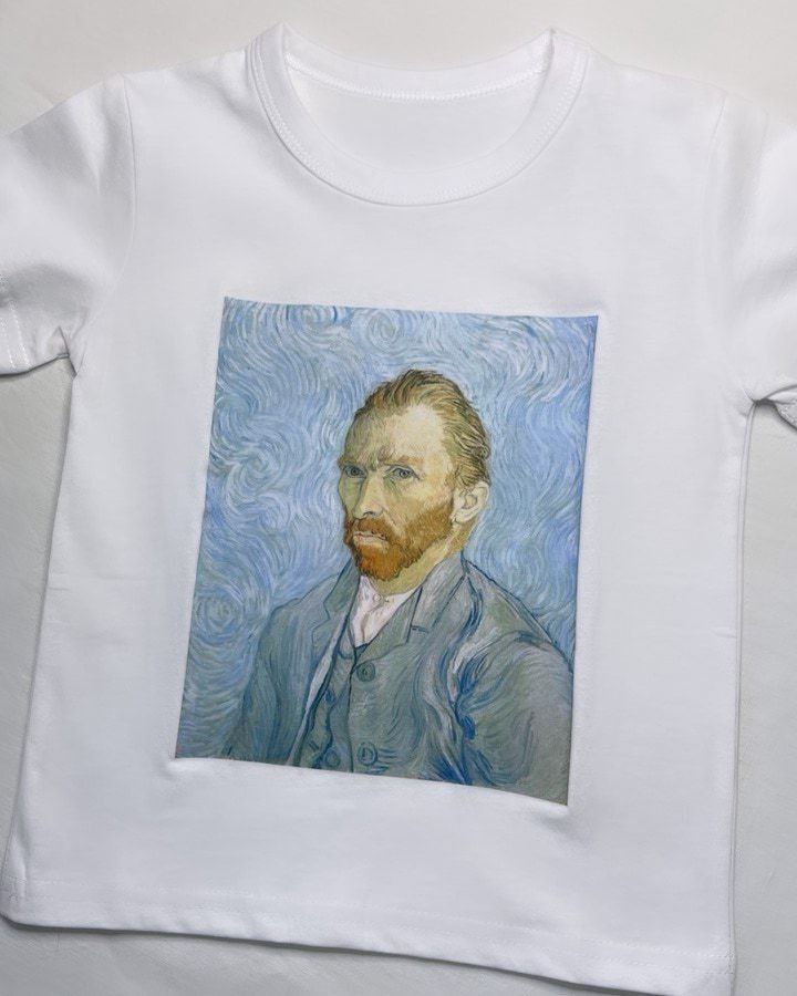Белая футболка с принтом Ван Гога