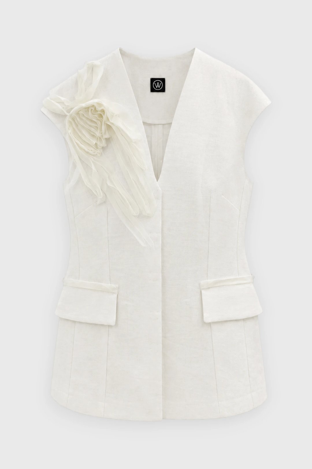 Mari Linen Vest with Embroidery