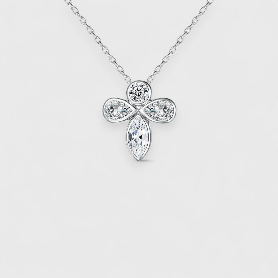 Серебреная подвеска с циркониями