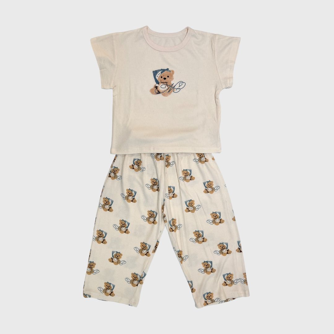Пижама с медвежонком бежевого цвета