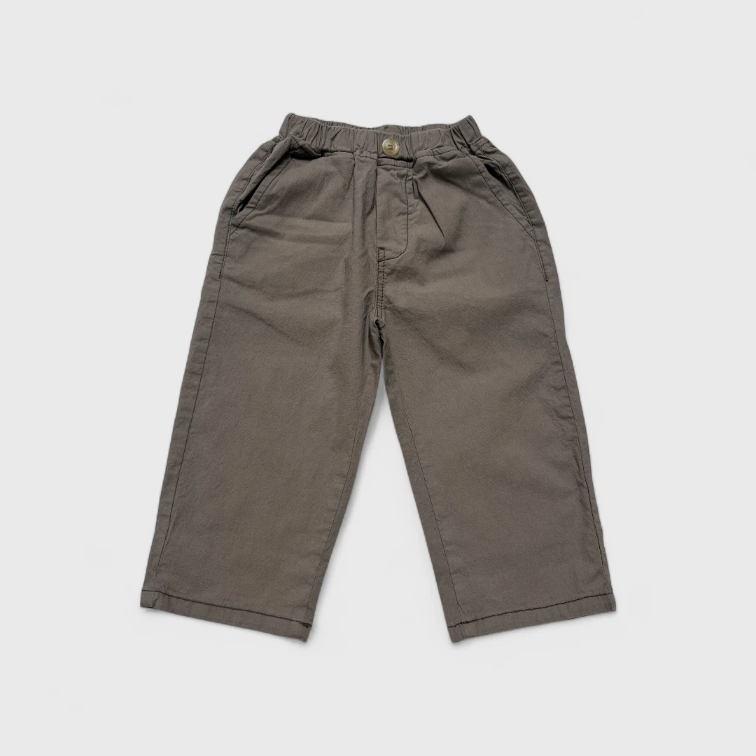 Коричневые брюки с эластичным поясом