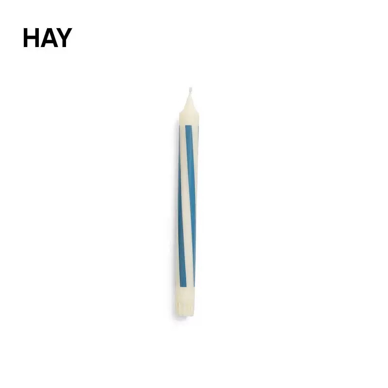 Белая свеча с синими полосками HAY( Дания)