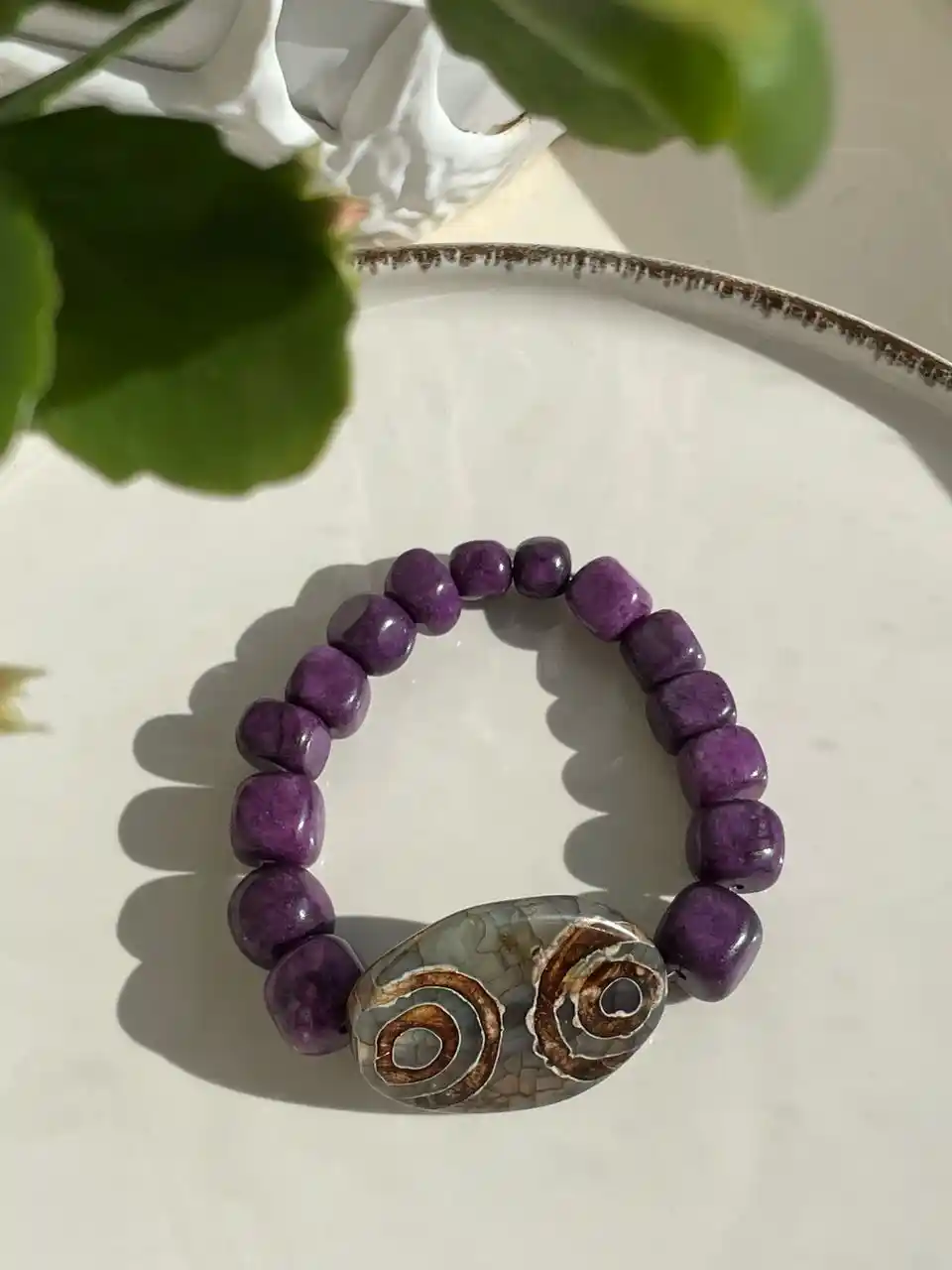 Дзи - браслет 4 глаза из агата (США)