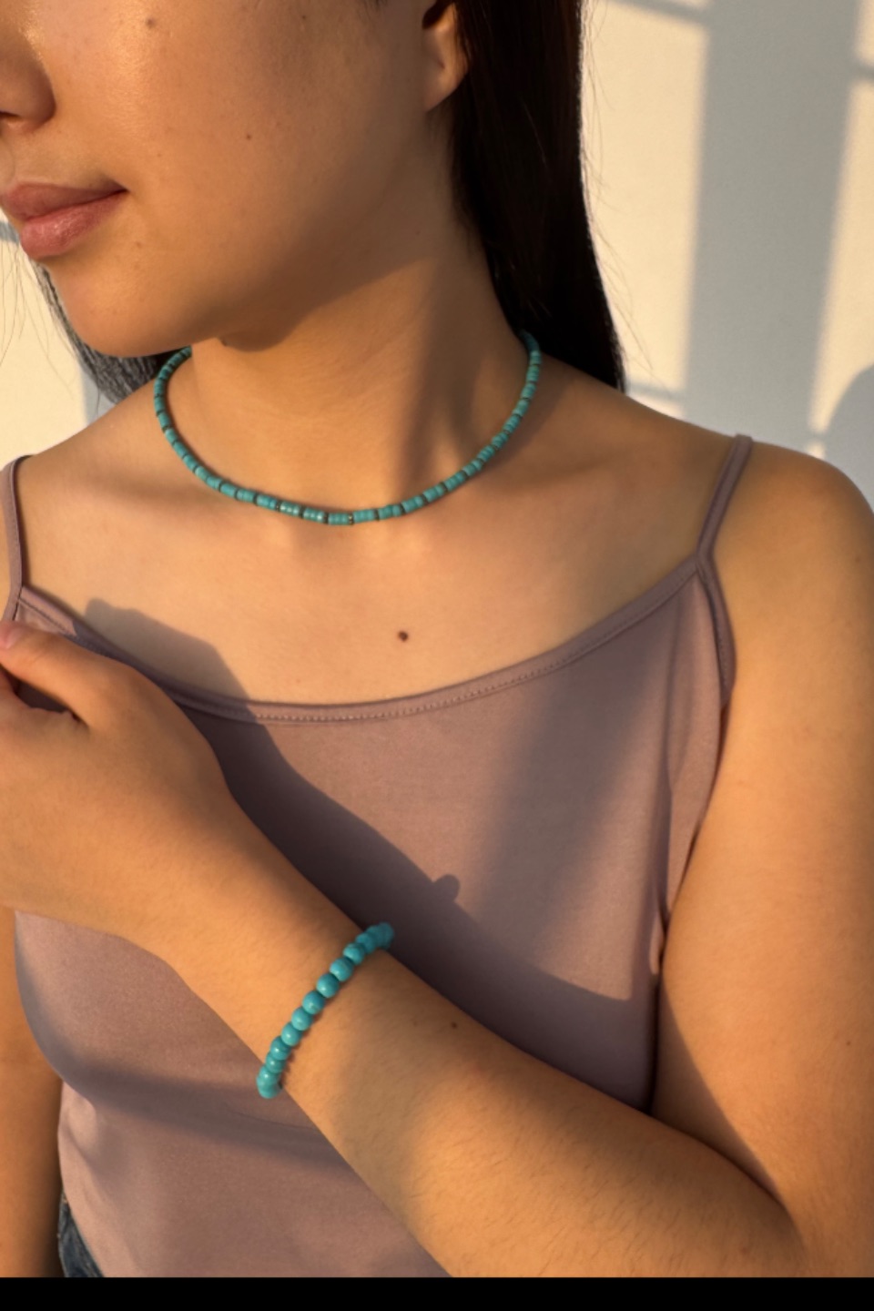 Бирюзовое ожерелье и браслет