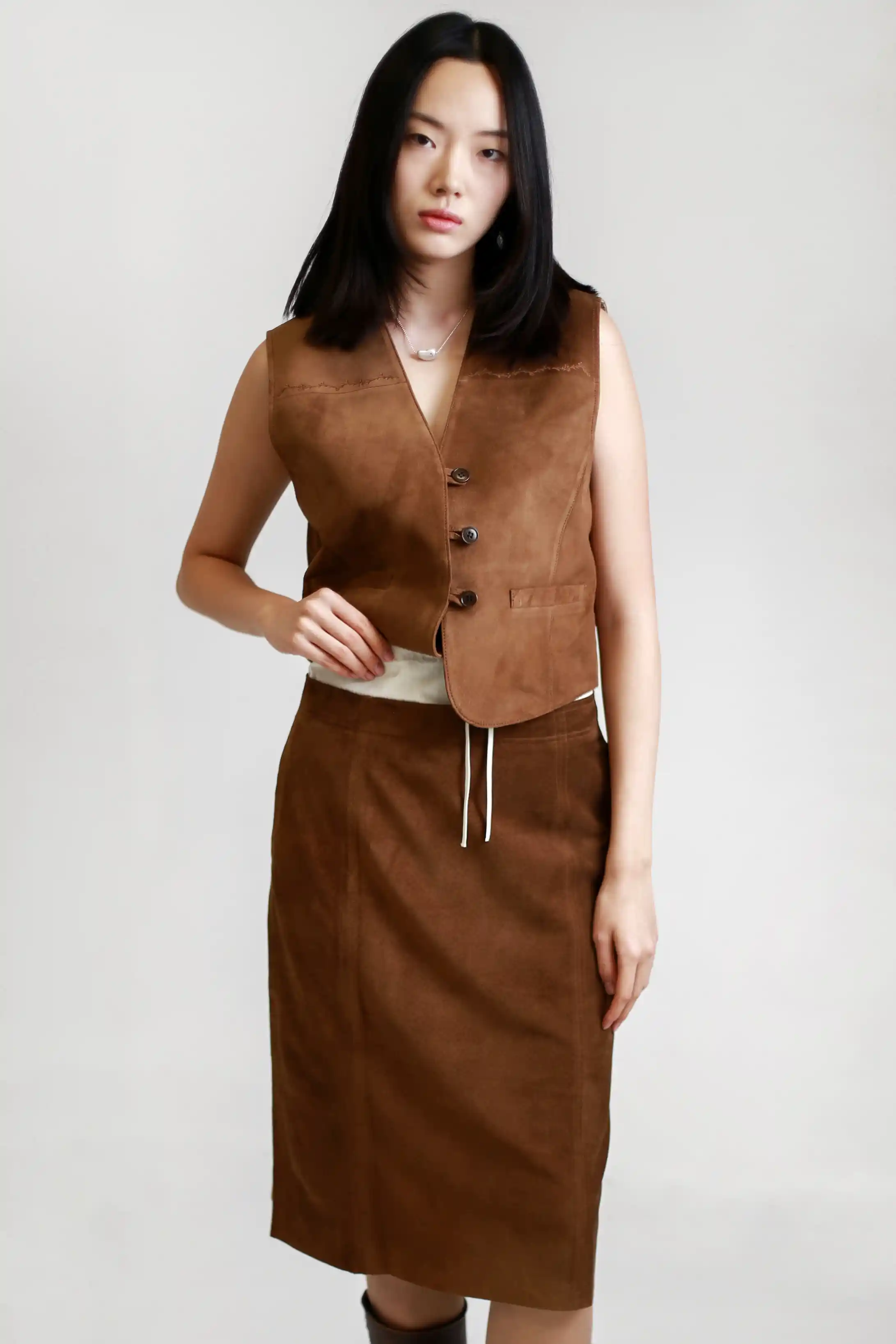 Замшевая рустикальная юбка