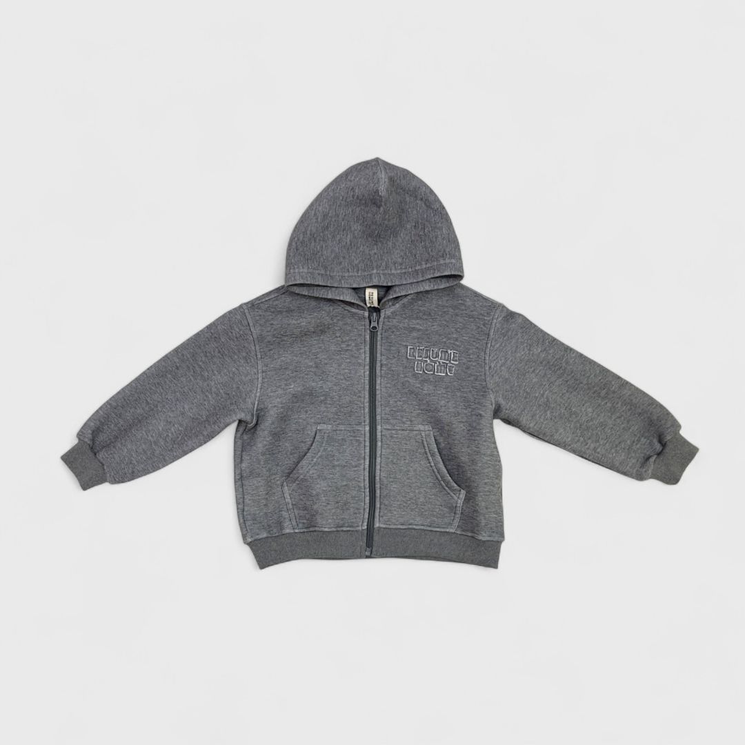 Серый спортивный худи с капюшоном