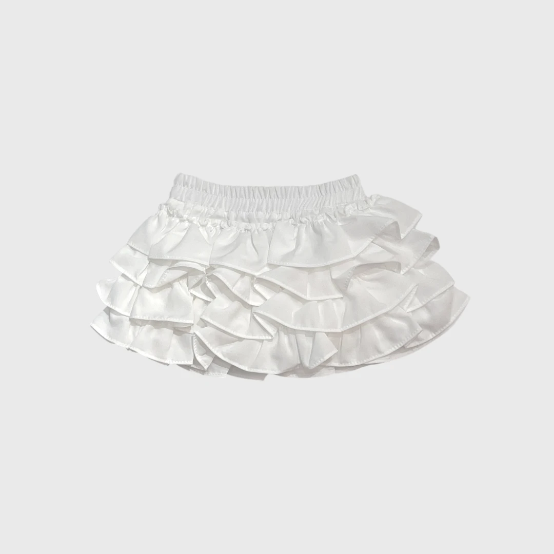 Белая юбка с рюшами для детей
