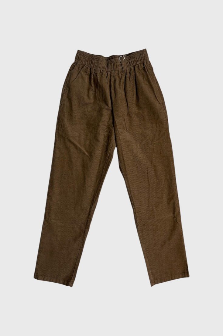 Бежевые брюки из вельвета