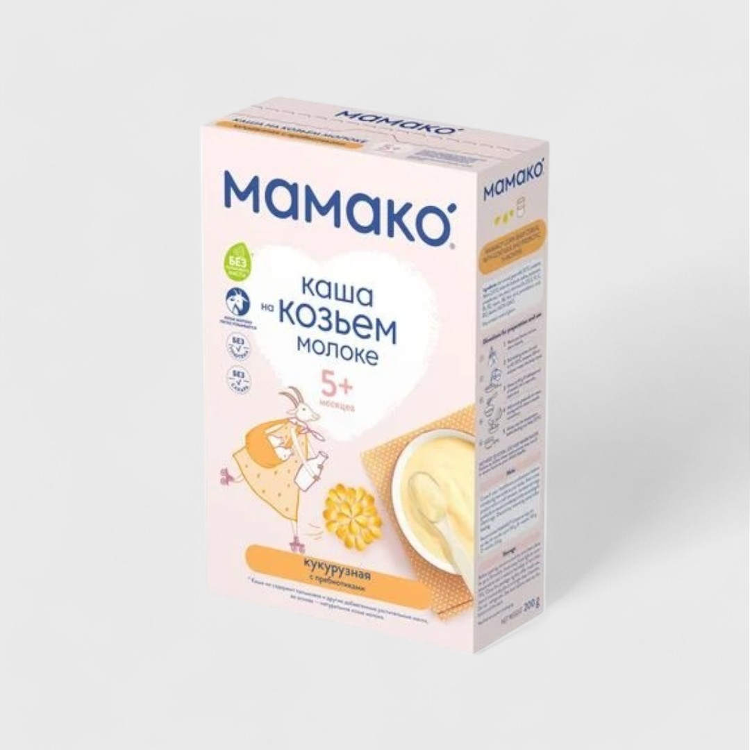 Mamako кукурузная каша на козьем молоке 5+, 200 г