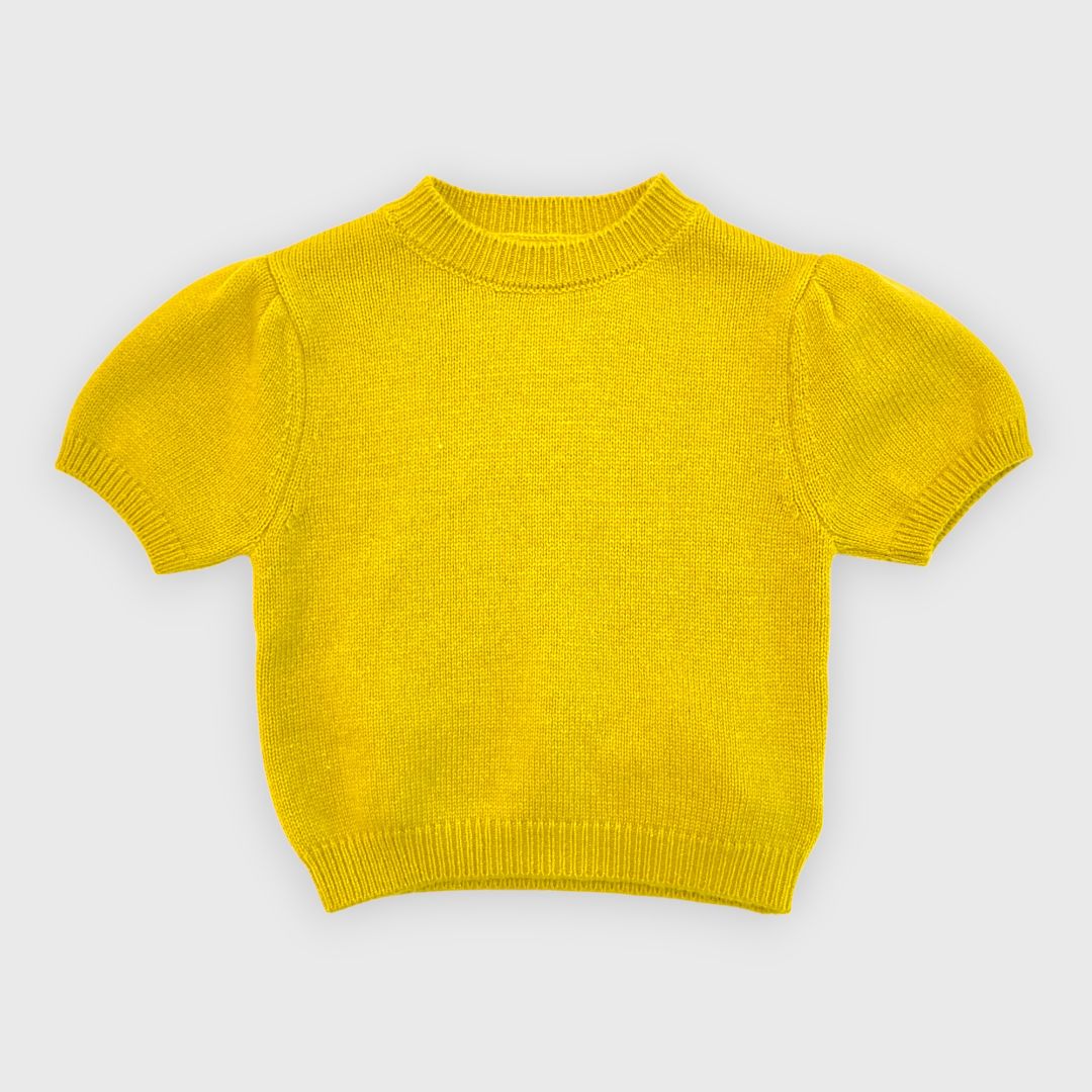 Горчичный топ вязаный