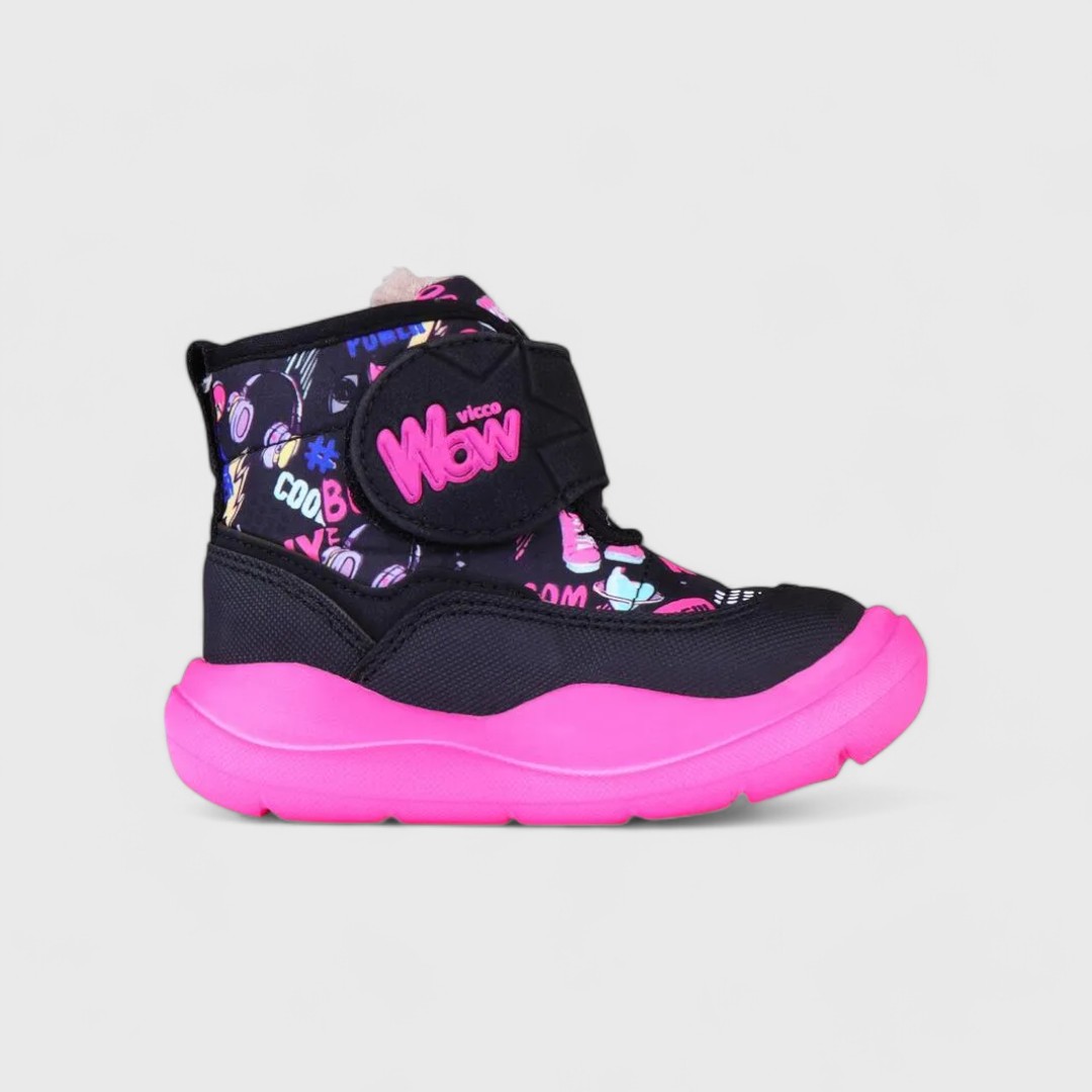 Vicco черные ботинки с яркими узорами Wow