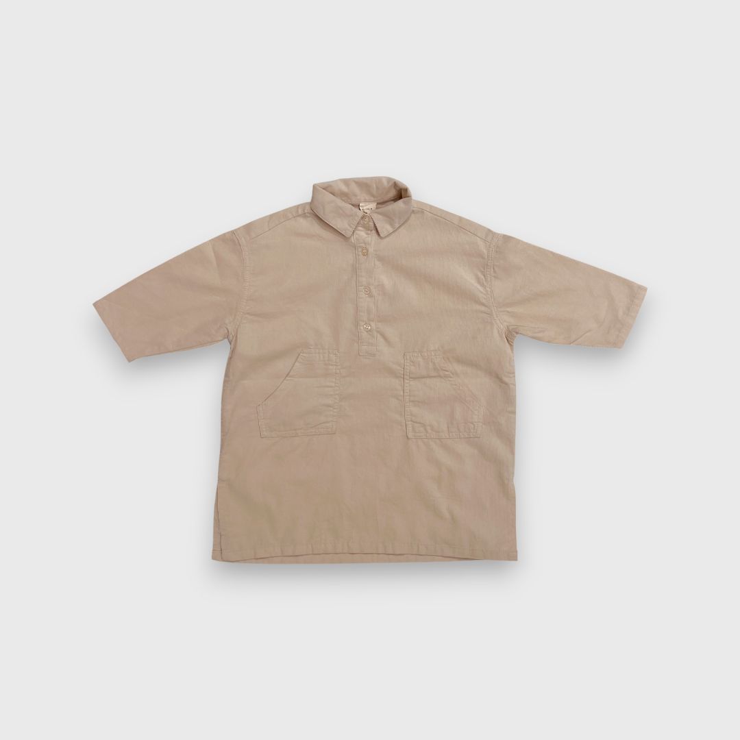 Бежевый поло-шершава футболка