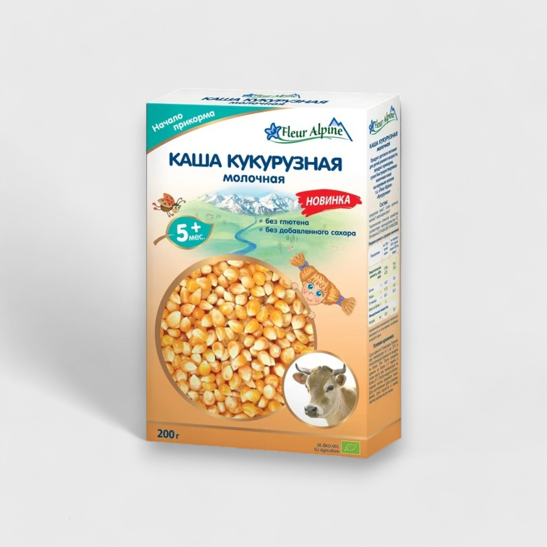 Fleur Alpine Кукурузная каша молочная, с 5 мес., 200 г