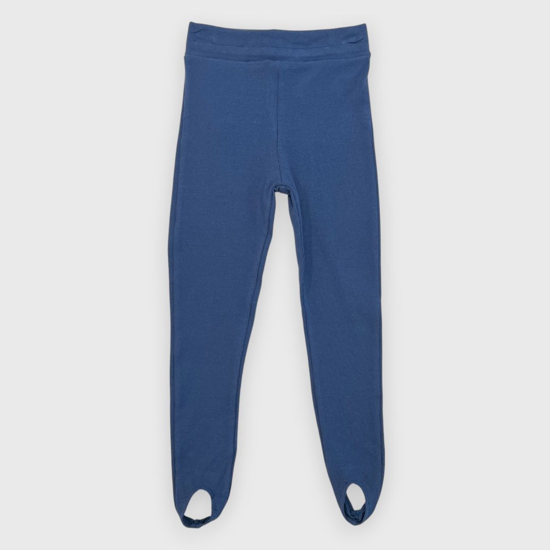 Синие лосины с кружевами