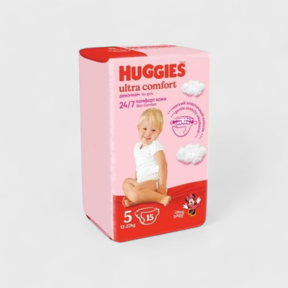 Huggies подгузники Ultra Comfort для девочек (5) 15шт