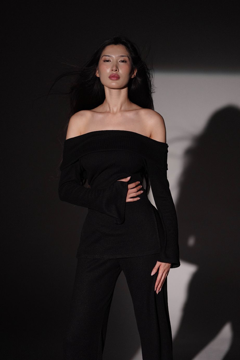 Rihanna Two-Piece Set in Black