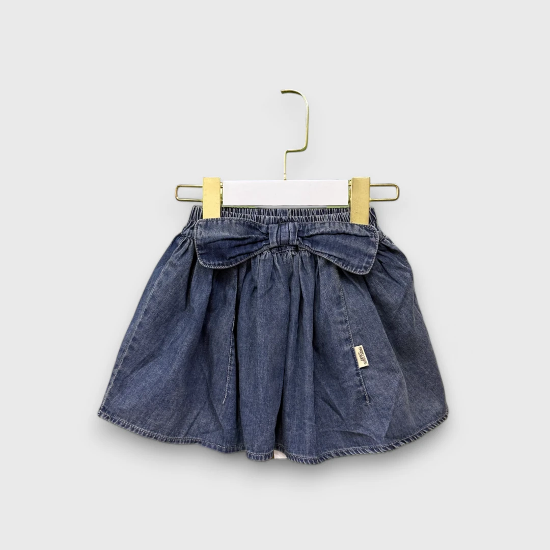 Синяя юбка с бантом