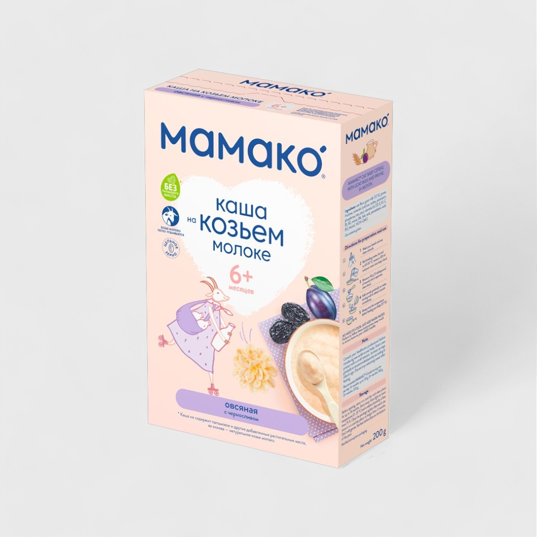 Mamako овсяная каша на козьем молоке 6+ мес, 200 г