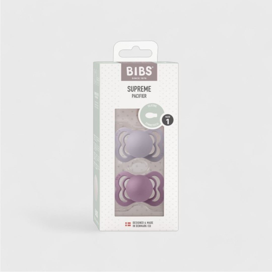 BIBS Supreme пустышка 0+мес, fossil grey/mauve, 2шт