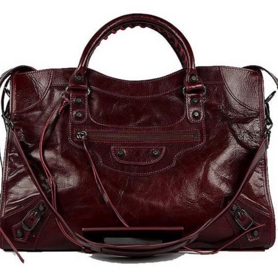 Bordo Deri Tote Çanta