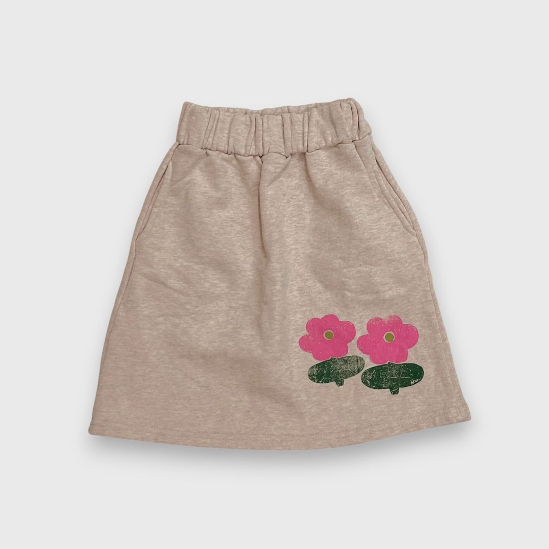 Бежовая юбка с цветочным принтом
