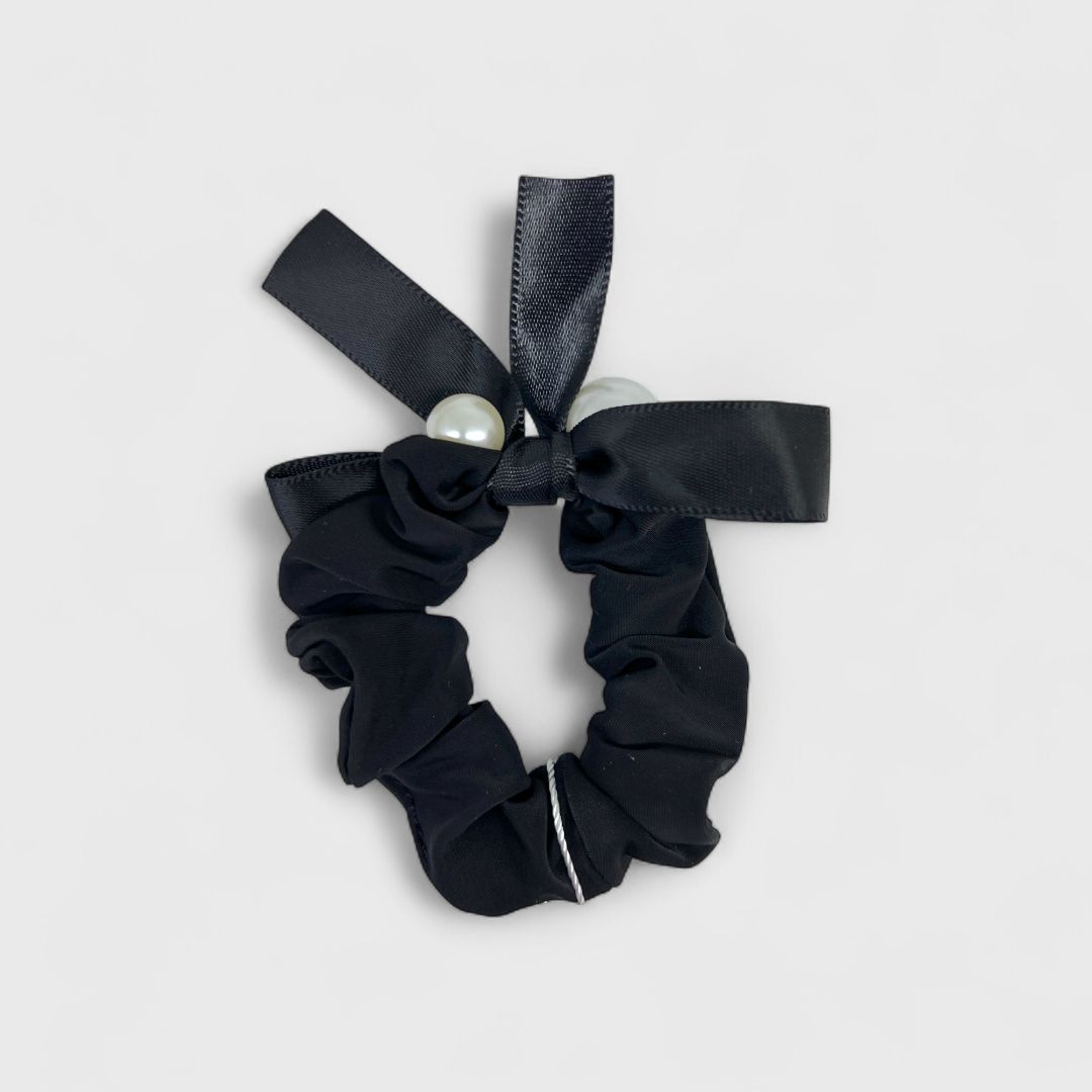 Черный аксессуар для волос с бантом