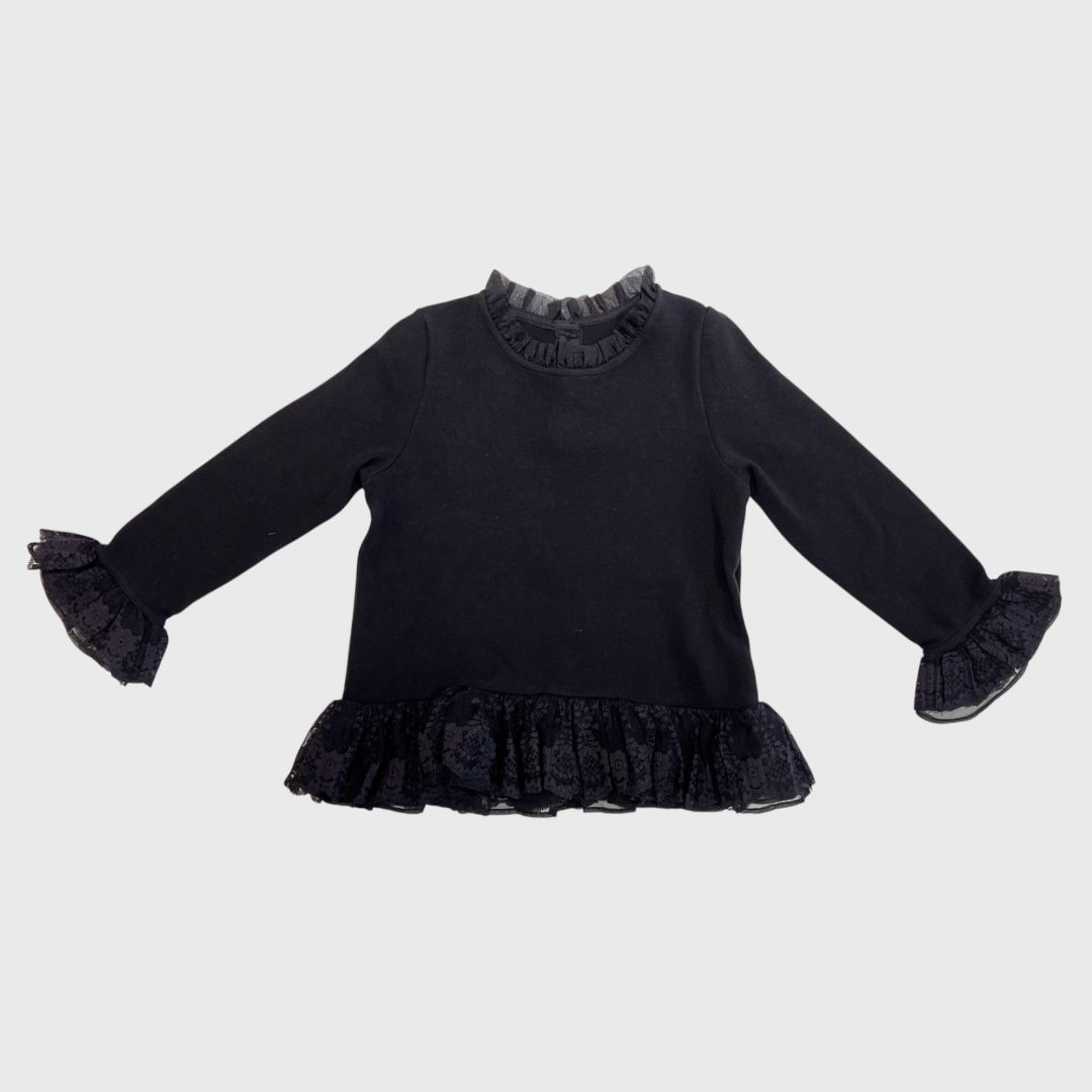 Черная кофта с воланами
