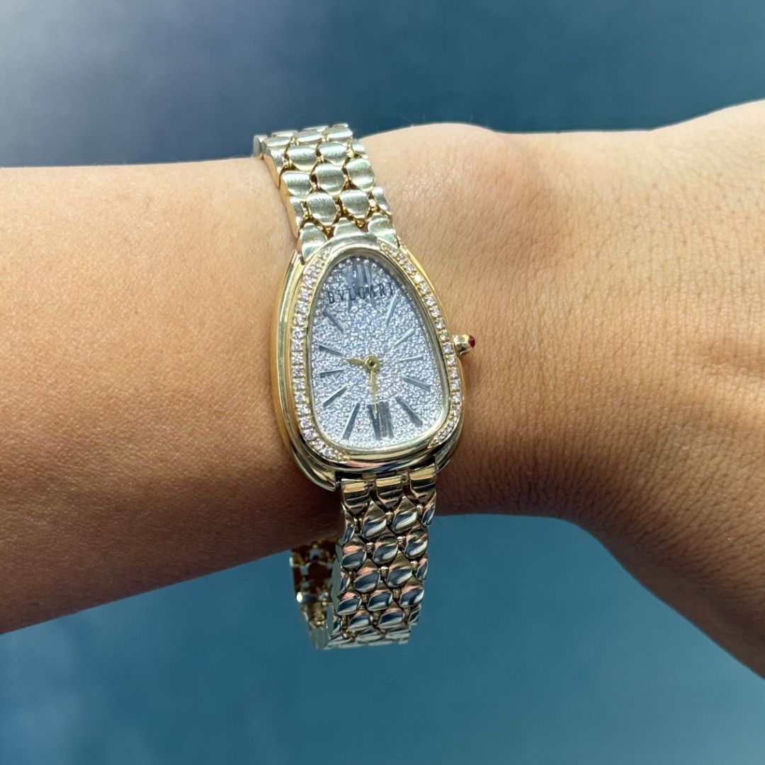 Золотые Булгари часы с бриллиантами