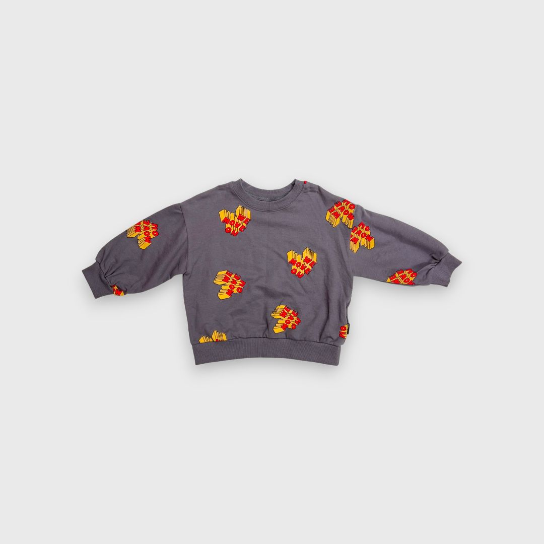 Серый свитшот с принтом Hearts