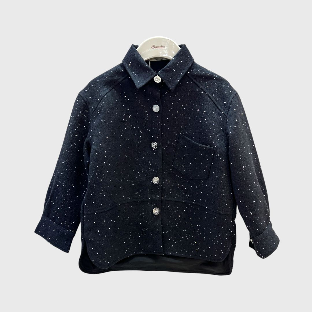 Черная рубашка со стразами