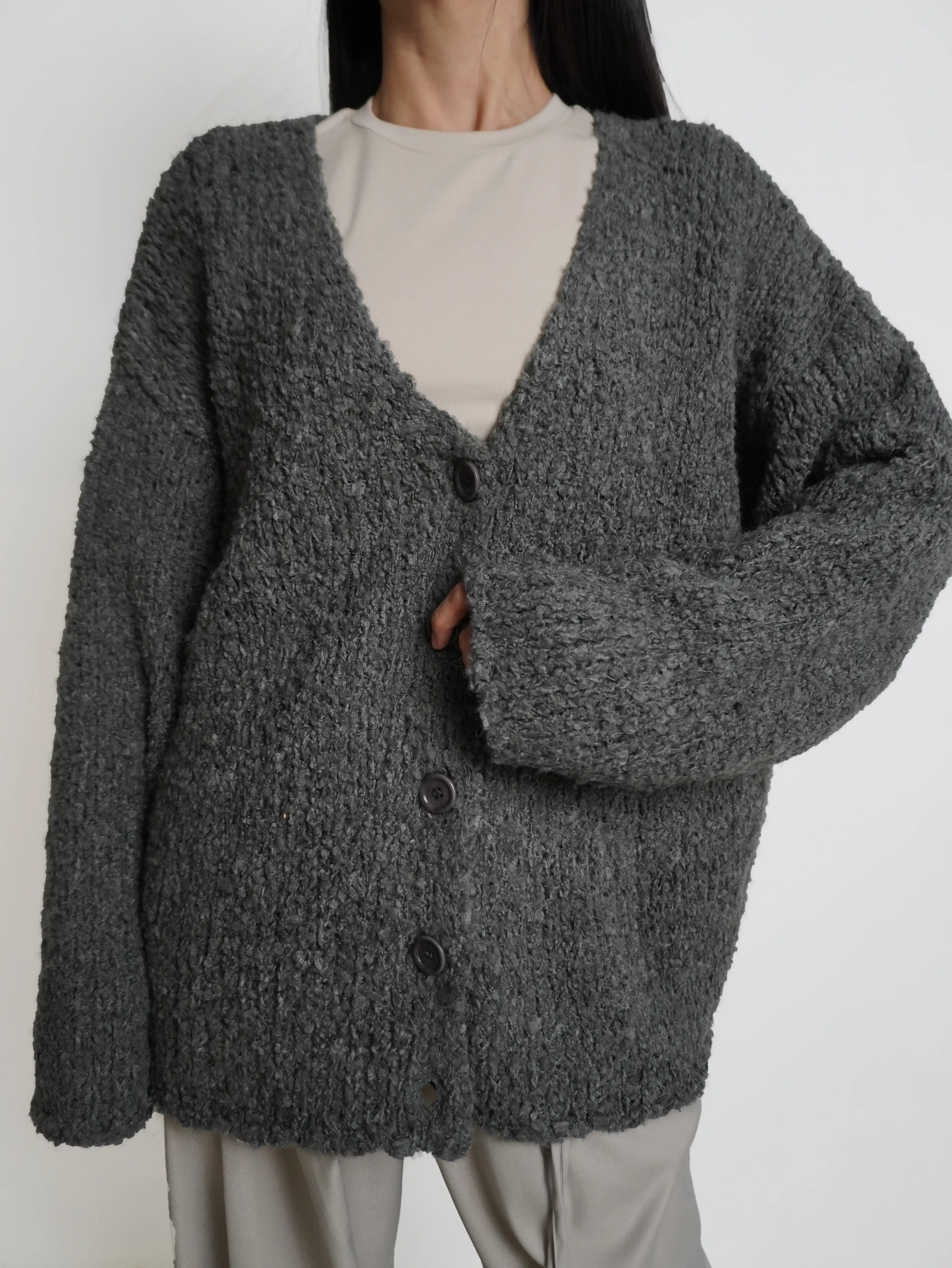 Серый мягкий кардиган