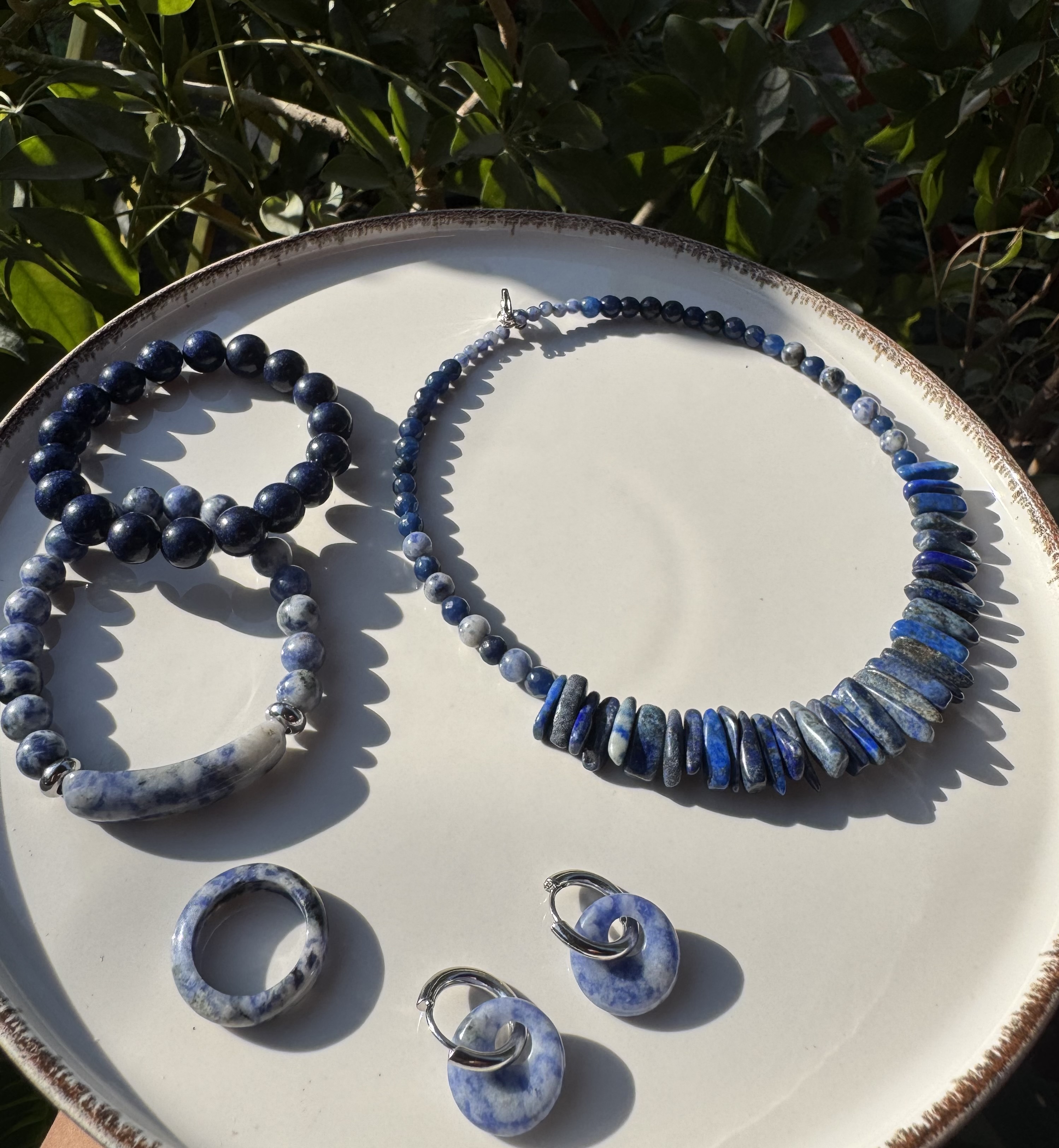 Комплект украшений из лазурита 