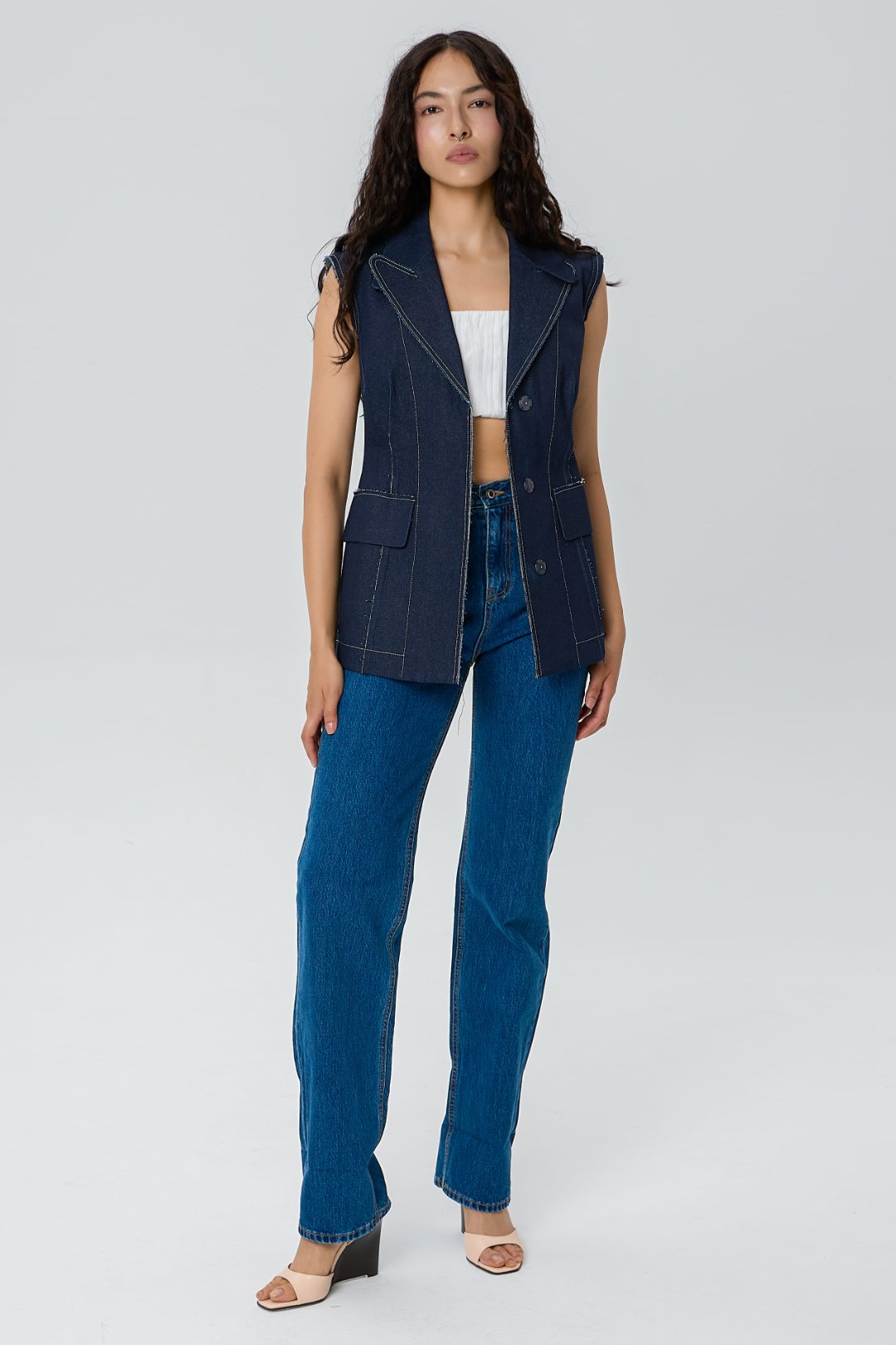 Julia Fitted Denim Vest