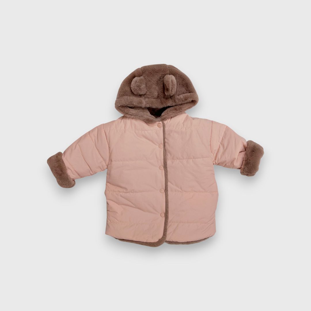 Розовая куртка с капюшоном для детей