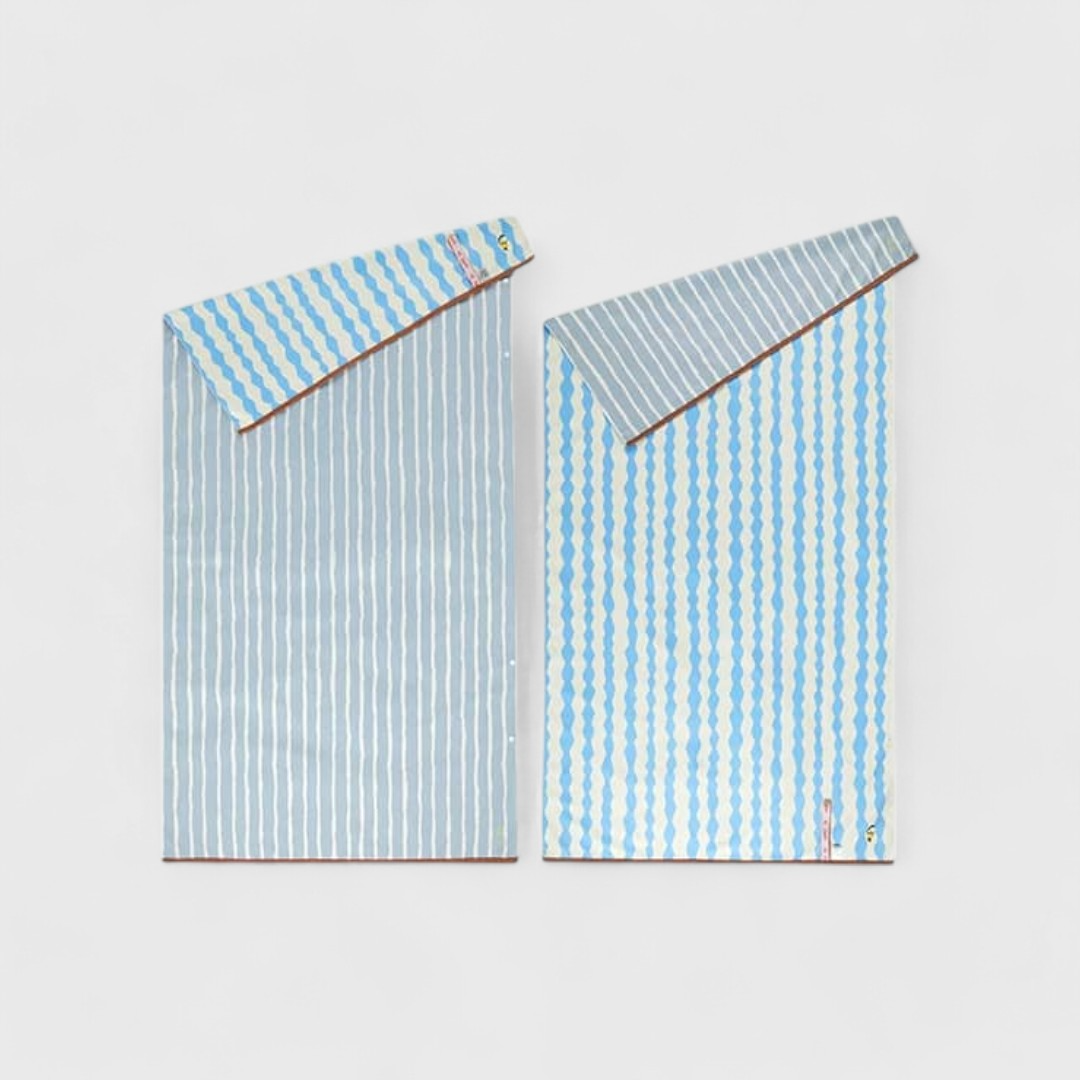 Двусторонние полотенца голубого цвета