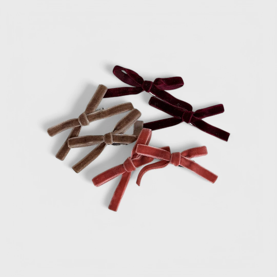 Бархатные заколки для волос в виде бантов, в наборе 2 ши