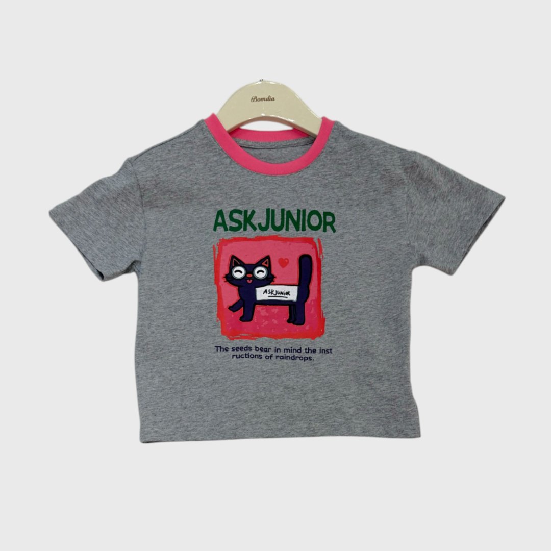 Серая футболка ASK JUNIOR с принтом