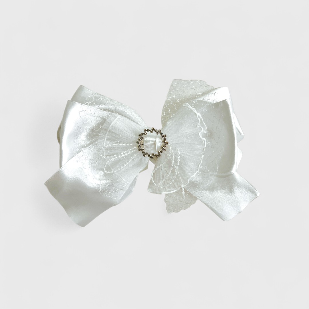 Белый бант для волос