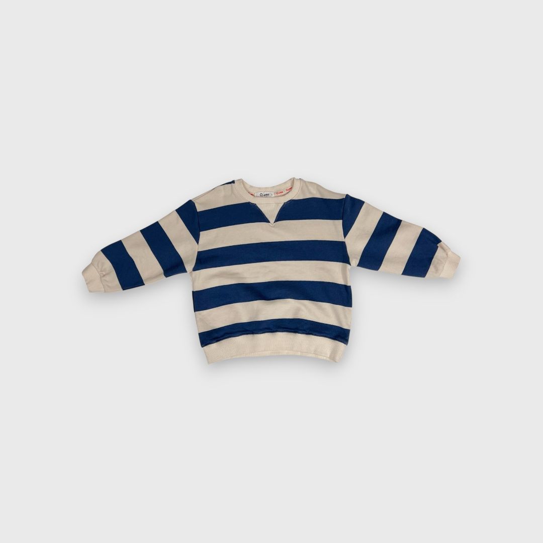 Синий полосатый свитер хлопок